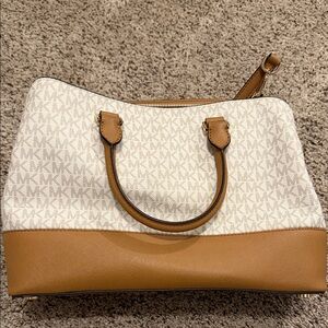 Michael Kors Cream and Tan Satchel